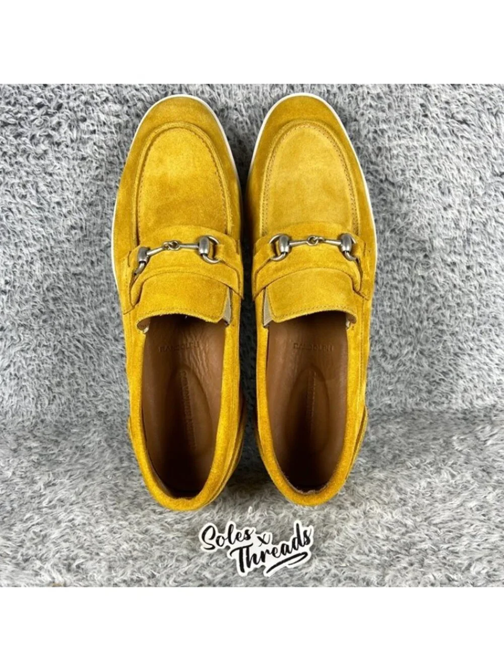 Allen Edmonds Randolph Suede Bit Loafers Size 10 D Men Mustard Yellow Slip On